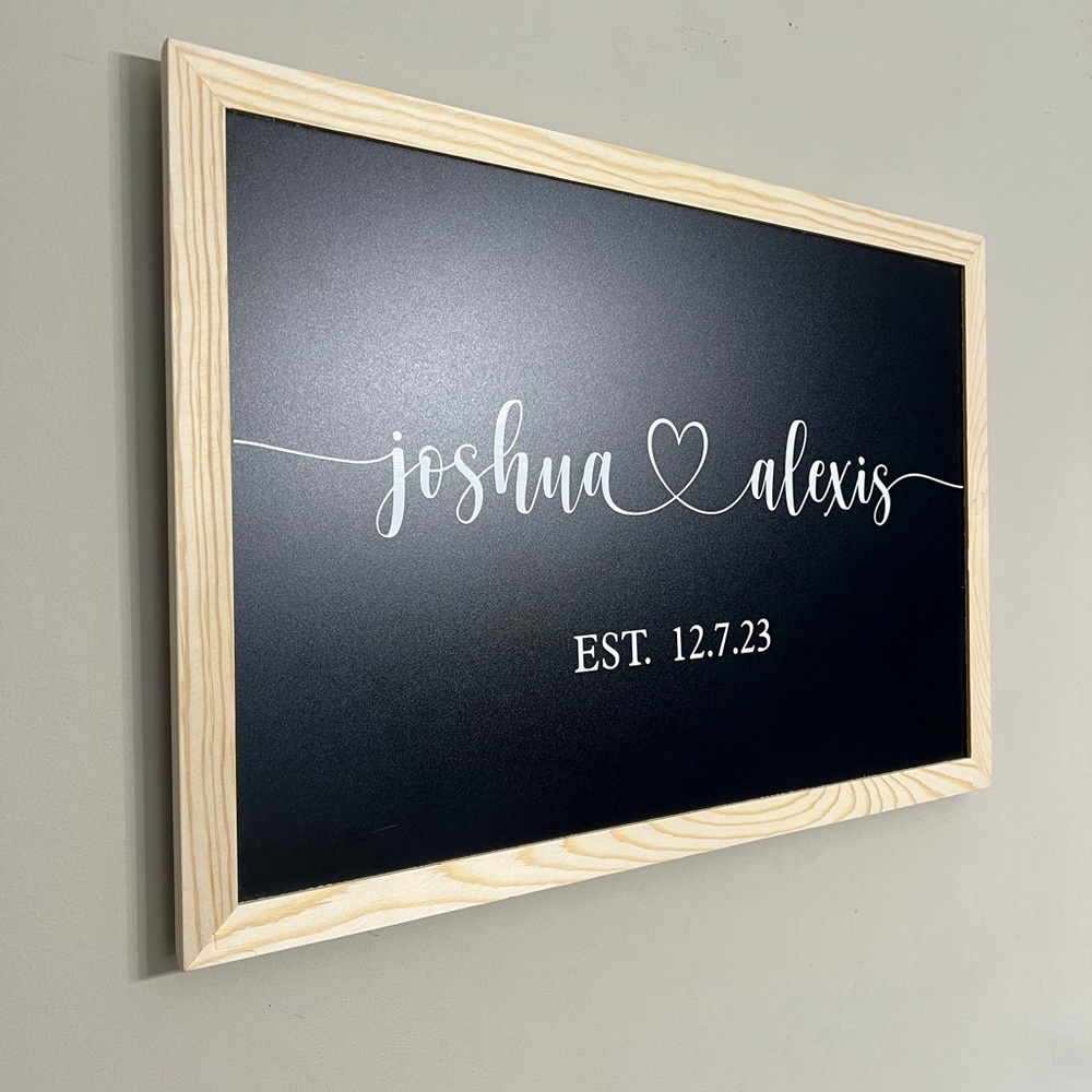 Personalized Black Chalkboard Wall Decor